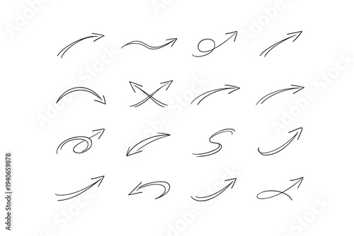 Guidance warm vector arc simple cue pointer icon generation curve arrow navigation