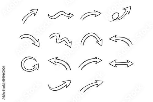 Generation loose guide direction line pointer human icon vector image simple curved