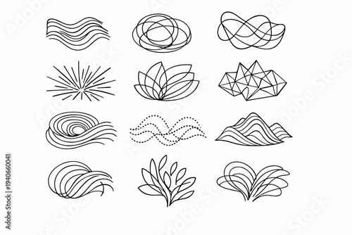 Form two five nine abstract six eleven image lineplay vector icon generation