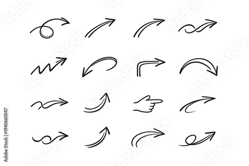 Simple guidance generation mark outline icon arrow vector image pointer casual human