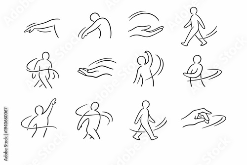 Everyday mark soft vector generation contour human outline calm image motion simple