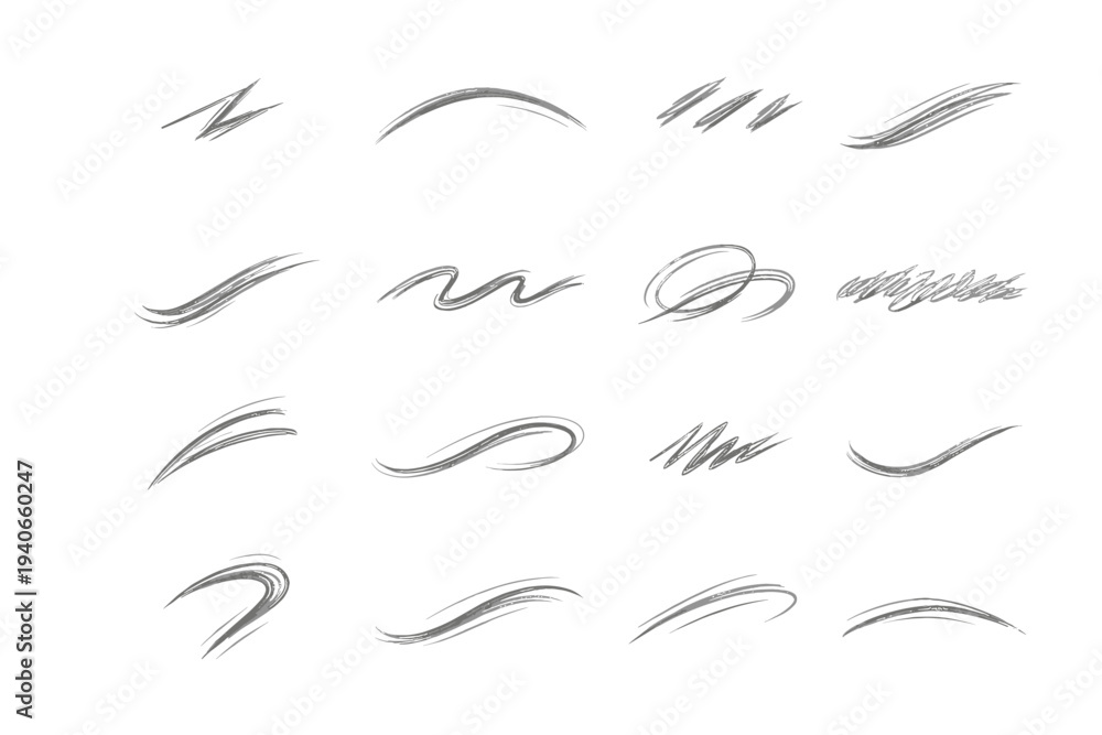 Obraz premium Hand generation trace motion vector arc loose mark spontaneous playful simple icon
