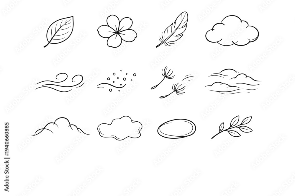 Obraz premium Icon generation image mist light wave soft breeze form curve simple vector