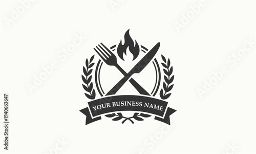 Cafe and restaurant vector logo design with clean and modern color combination