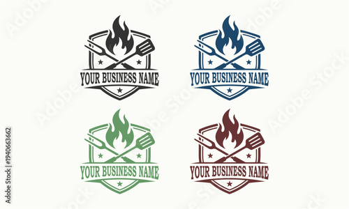 Cafe and restaurant vector logo design with clean and modern color combination