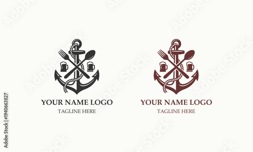 Cafe and restaurant vector logo design with clean and modern color combination