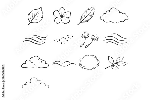 Arc grid organic vector edge curve fluff nature icon natural line gentle