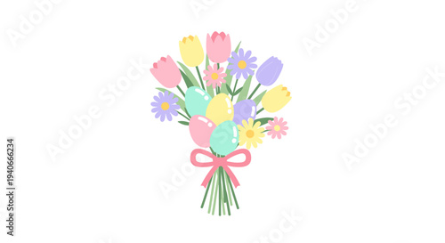 Celebrating Easter with Vibrant Flowers Bouquet