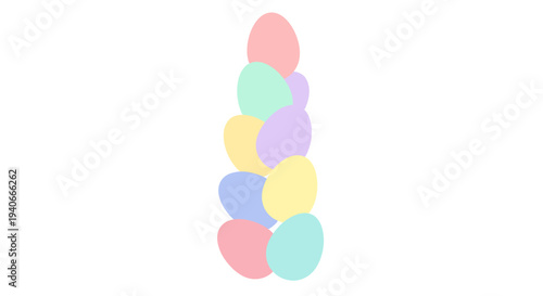 Easter eggs stacked vertically in pastel colors simplicity