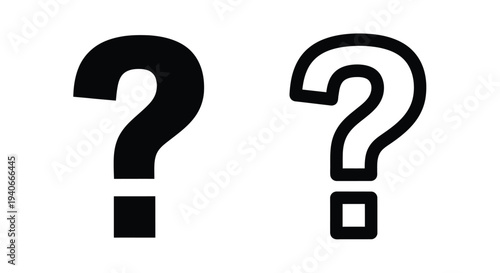 Two question marks one solid black and one with a white outline