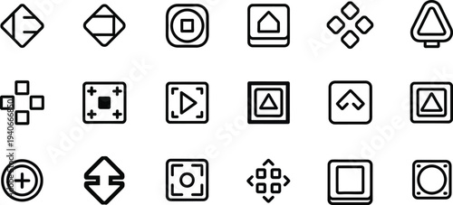 Collection of 20 geometric shapes and symbols