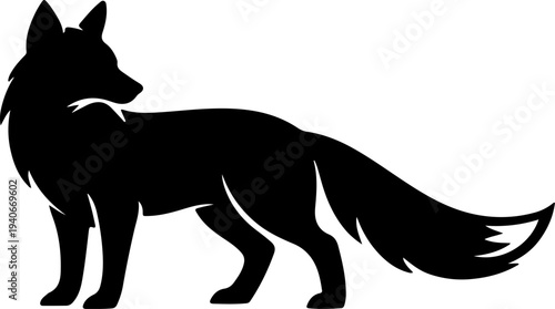 A striking silhouette of a fox is prominently displayed showcasing its elegant profile and bushy tail high-quality professional.