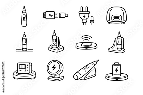 Vector input housing usb geometry drill nail cordless clean power socket icon