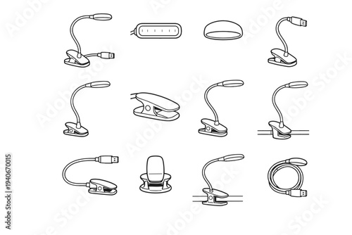 Slim light accessory panel lamp vector lightweight usb icon modern diffuser compact