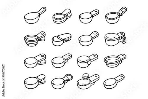 Concept vector scoop clean tool icon neat design pet travel lightweight