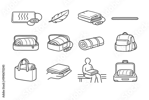 Practical travel heating structure smart icon design easy slim geometry pad vector