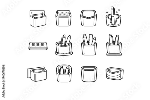 Pen scratch smooth holder inner magnetic proportions lining refined icon surface vector