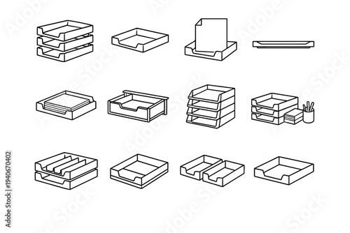 Vector outline layout fit sorter stackable clean height icon edges profile separation