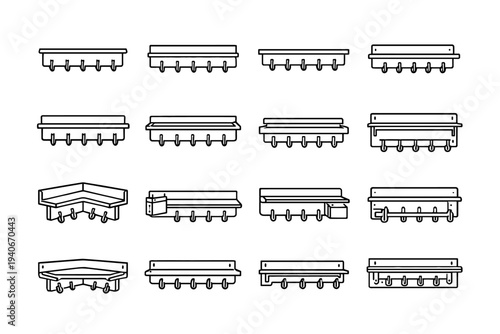 Small vector edge icon hook neat hybrid top wall structure support ledge