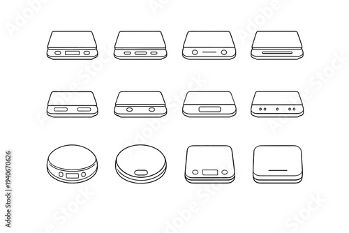Intuitive digital vector modern kitchen appliance scale neat interaction geometry icon