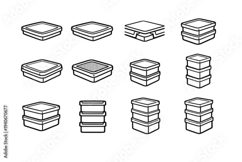 Clean modern icon nesting storage icons neat ridge silhouette vector design geometry