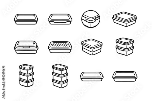 Grid modern tidy stackable container top neat stacking icon lid organization vector
