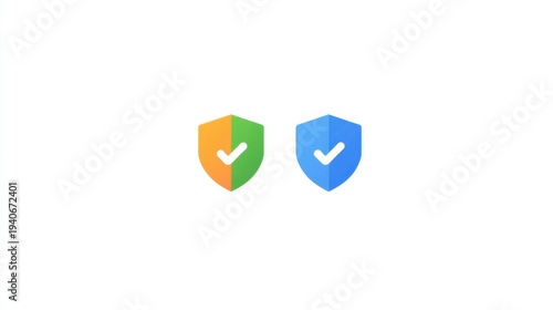 Free Download Clean White Background With Colored Shield Icons in Green and Blue Representing Security and Protection Features in Digital Spaces - GFXLoad