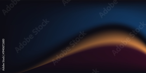 Dark blue orange red grainy texture background abstract vibrant color wave shape black backdrop noisy wide banner header design