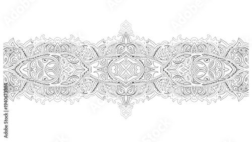 Minimalist Lace Pattern Edges Symmetrical Decorative Vector Set for Digital Crafting and Invitations