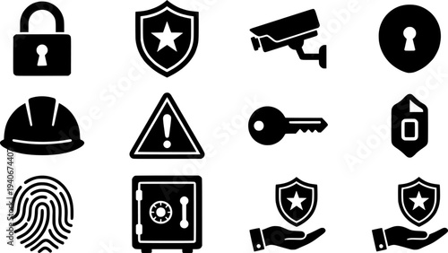 Safety and Security Icon Collection protection lock
