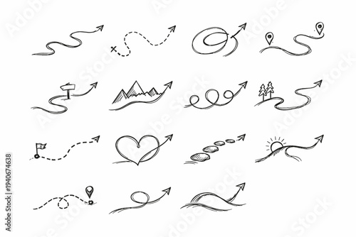 Icon quiet bend generation fluid vector guide sweep light journey route simple