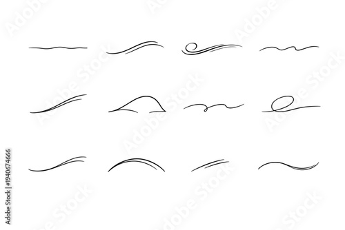 Generation manual drift bend mark pen sweep drawn simple vector image balanced