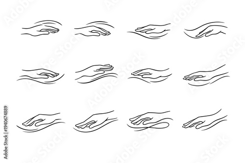 Line stroke peaceful generation curve vector hand motion quiet icon image simple