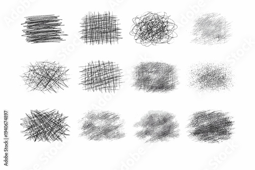 Crosshatched image simple field vector cluster trace ghost smudged generation icon scribble