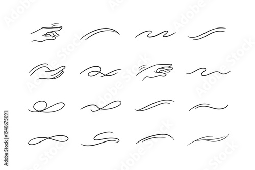 Easy vector simple mark icon image soft hand motion trace generation gesture