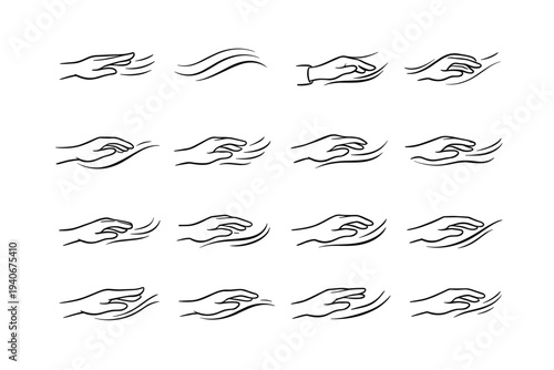 Trace simple movement sweep icon vector draft calm line manual tender generation