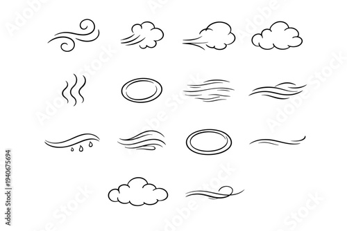 Condensation warm puff airy icon rounded image simple breath generation vector drift