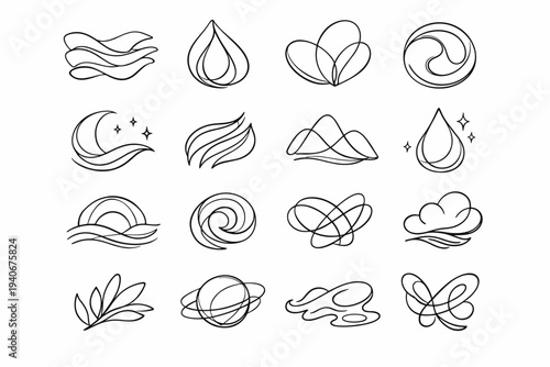 Abstract five eight three collection ten form nine gentle vector icon