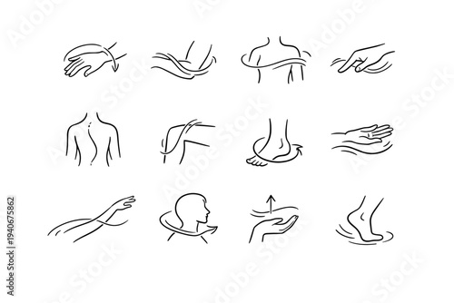 Smooth calm line icon image curve generation step shoulder sweep simple palm