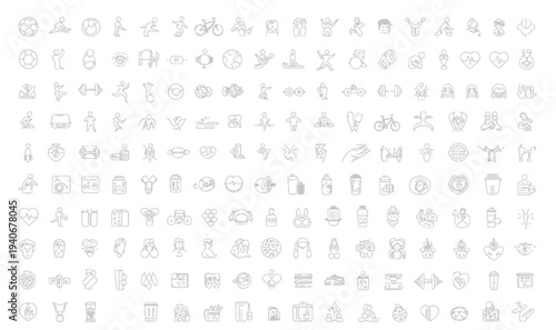 Collection of fitness and health related icons
