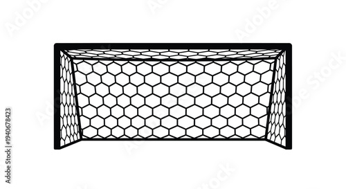 A simple illustration of a soccer goal with a net