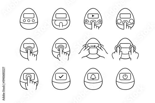 Icon vector digital egg geometry focus modern timer outline design control