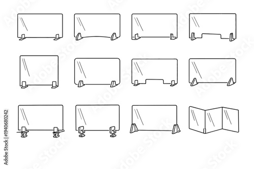 Divider geometry portable contemporary vector icon minimalist clear desk visual modern office