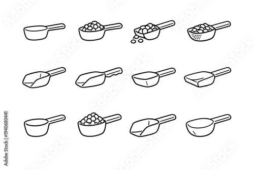 Vector food outline plastic design form practicality pet smooth icon refined scoop