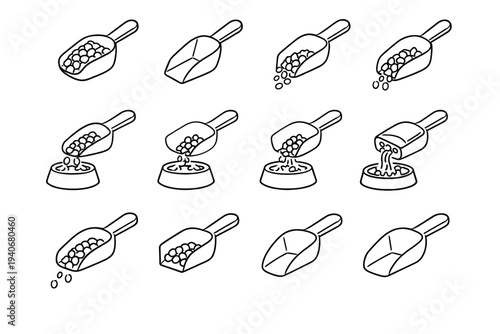 Icons pet food scoop vector controlled icon functional modern balanced targeting detail