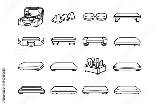 Design portable pads vector icon refined makeup support icons clean placement modern