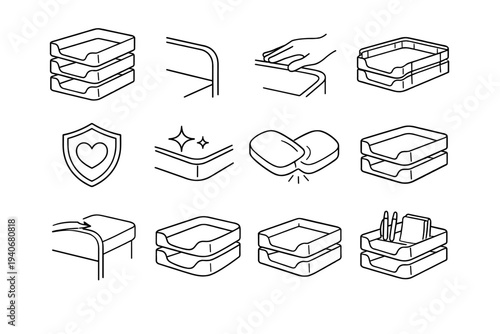 Contact balanced curves vector sorter desk modern clean perimeter icon desktop finish