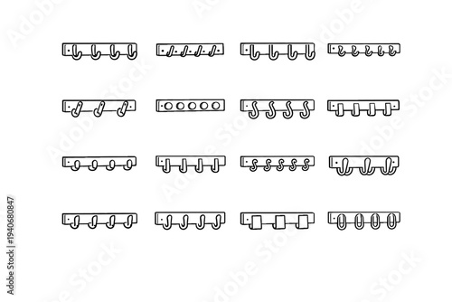 Vector icon footprint slim friendly silhouette entryway wall hook tidy rail iconic