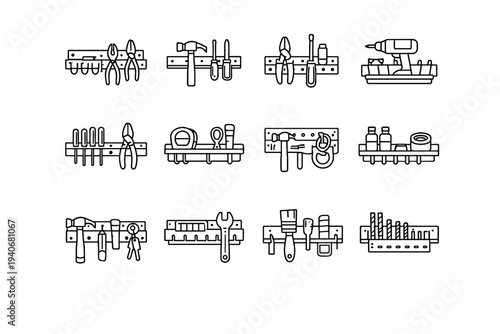 Minimal appearance holder tool icon design vector refined solution icons accessory