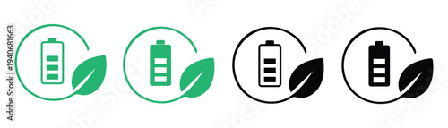 Eco-friendly Power: A symbol of sustainable energy, featuring a battery icon entwined with a vibrant leaf, representing eco-conscious power and environmental harmony.